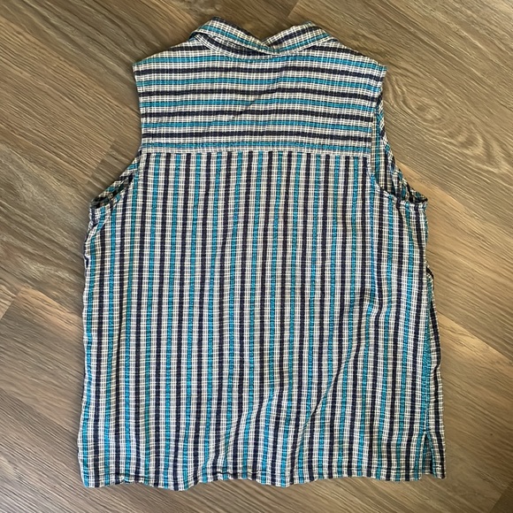 Vintage Basic Editions 100% cotton sleeveless button down top - Picture 5 of 5